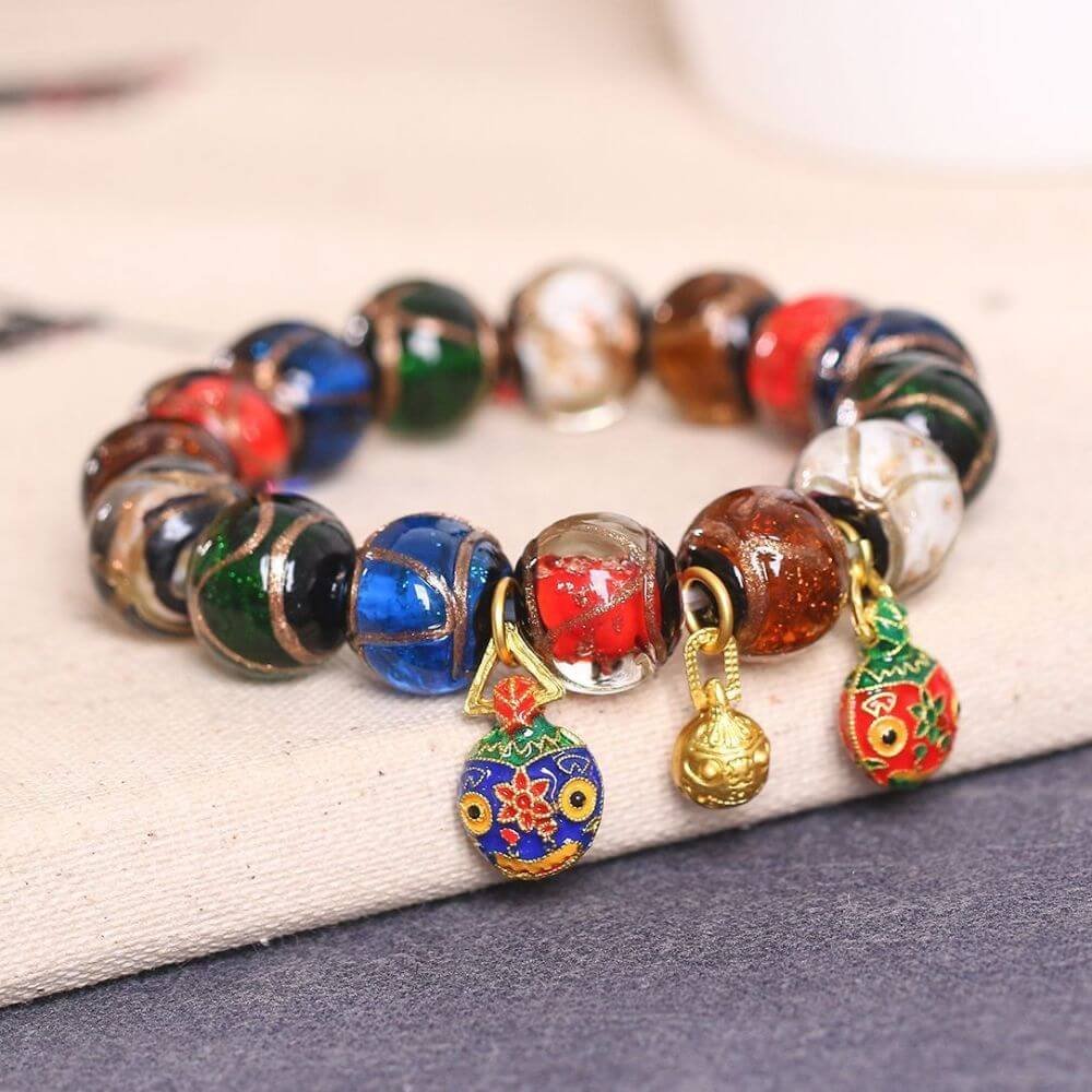 Best Insense Ash Made With Chinese Liuli Art Glass Bracelet For Zen Peace
