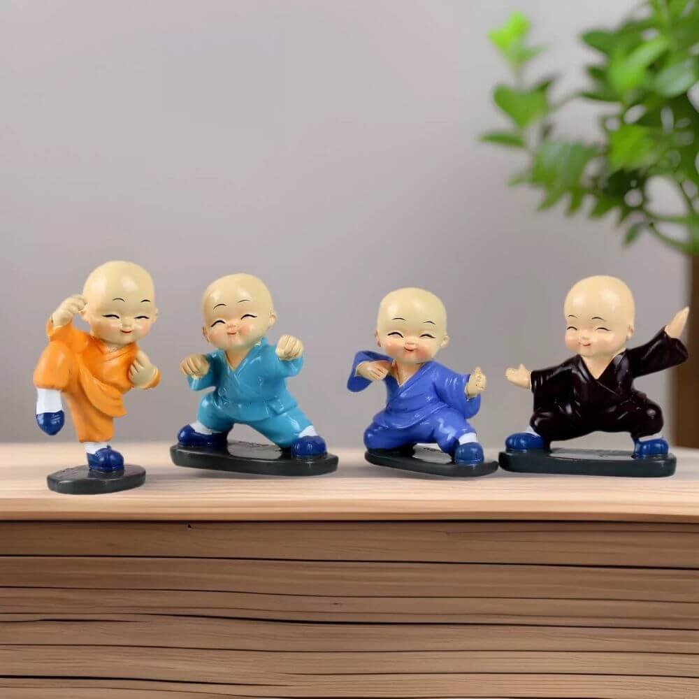 Chinese Sytlish Shaolin Martial Monk Figurine Decorative Ornament For Sale