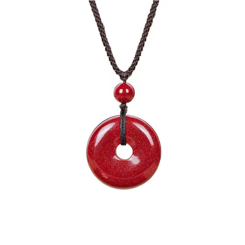 Cinnabar Peace Buckle Pendant Ping An Kou With Red Cord Supplier