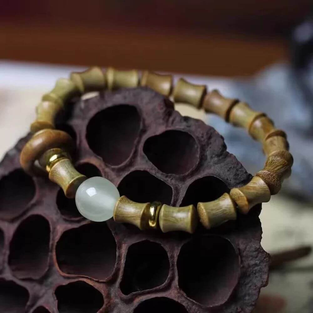 Discount Cheap Guajacwood and Bamboo Bracelet For Rising Fengshui