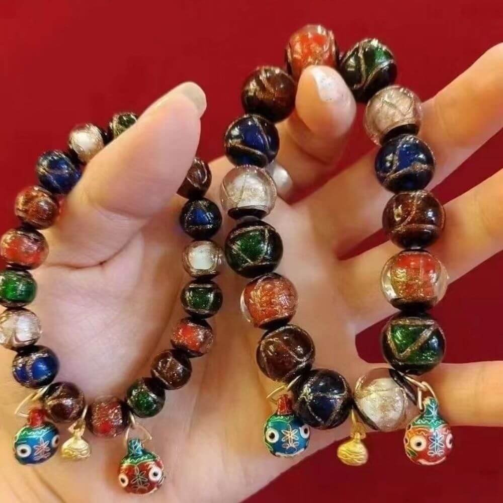 Get Insense Ash Made With Chinese Liuli Art Glass Bracelet For Zen Peace and Luck