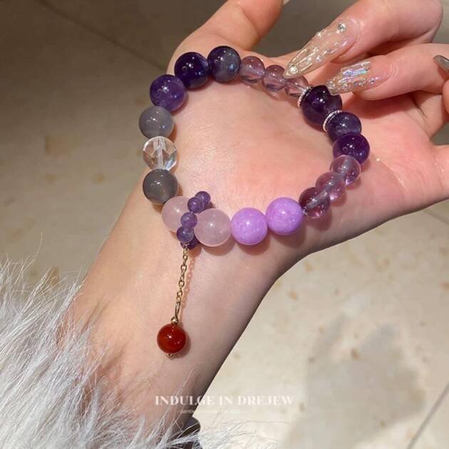 Wholesale Purple Color Quartz Bracelet For Fengshui Luck Manifest For Sale
